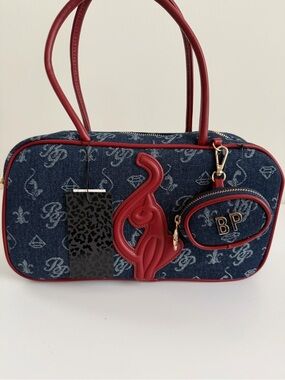 BP Red-Trim Denim Satchel Bag by BP